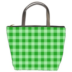 Gingham Background Fabric Texture Bucket Bags by Nexatart