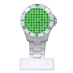 Gingham Background Fabric Texture Plastic Nurses Watch by Nexatart