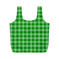 Gingham Background Fabric Texture Full Print Recycle Bags (m)  by Nexatart