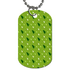 Green Christmas Tree Background Dog Tag (two Sides)