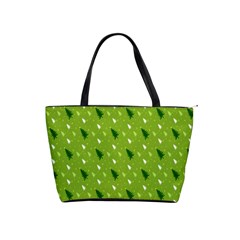 Green Christmas Tree Background Shoulder Handbags by Nexatart