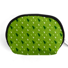 Green Christmas Tree Background Accessory Pouches (medium)  by Nexatart