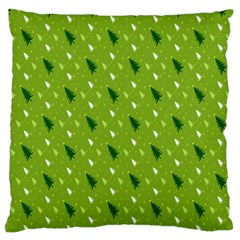 Green Christmas Tree Background Large Flano Cushion Case (two Sides) by Nexatart