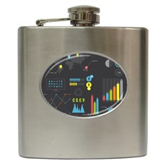 Graphic Table Symbol Vector Chart Hip Flask (6 Oz) by Nexatart