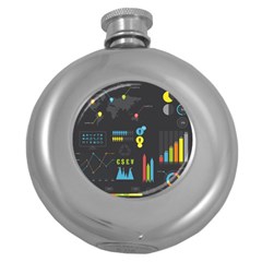 Graphic Table Symbol Vector Chart Round Hip Flask (5 Oz) by Nexatart