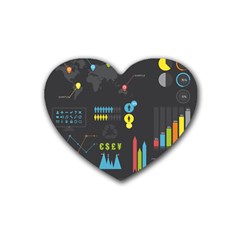 Graphic Table Symbol Vector Chart Rubber Coaster (heart)  by Nexatart