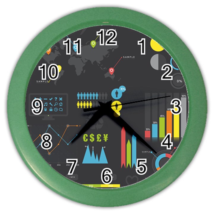 Graphic Table Symbol Vector Chart Color Wall Clocks