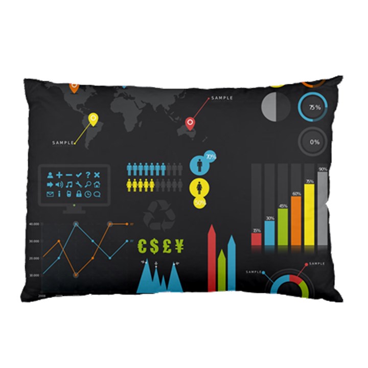 Graphic Table Symbol Vector Chart Pillow Case (Two Sides)