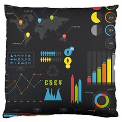 Graphic Table Symbol Vector Chart Large Cushion Case (one Side) by Nexatart