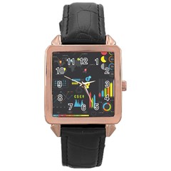 Graphic Table Symbol Vector Chart Rose Gold Leather Watch  by Nexatart