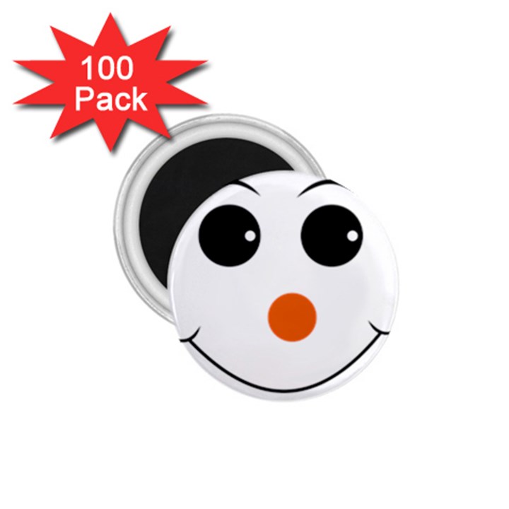 Happy Face With Orange Nose Vector File 1.75  Magnets (100 pack) 