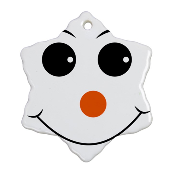 Happy Face With Orange Nose Vector File Ornament (Snowflake)