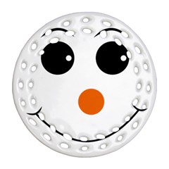 Happy Face With Orange Nose Vector File Round Filigree Ornament (Two Sides)