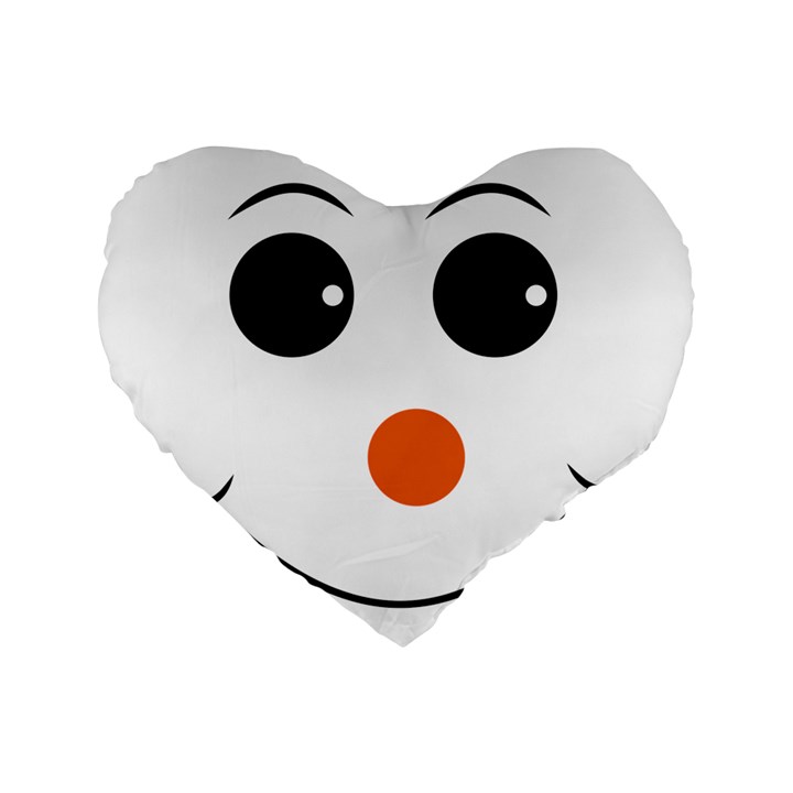 Happy Face With Orange Nose Vector File Standard 16  Premium Heart Shape Cushions