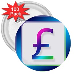 Icon Pound Money Currency Symbols 3  Buttons (100 Pack)  by Nexatart