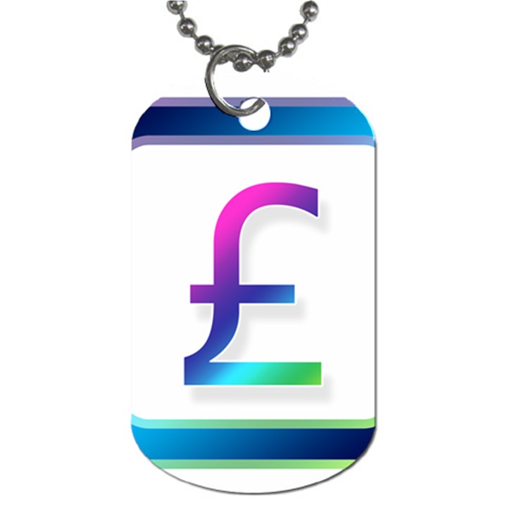 Icon Pound Money Currency Symbols Dog Tag (Two Sides)