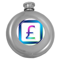 Icon Pound Money Currency Symbols Round Hip Flask (5 Oz) by Nexatart