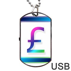 Icon Pound Money Currency Symbols Dog Tag Usb Flash (two Sides) by Nexatart