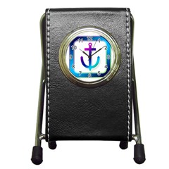 Icon Anchor Containing Fixing Pen Holder Desk Clocks by Nexatart