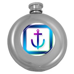 Icon Anchor Containing Fixing Round Hip Flask (5 Oz) by Nexatart