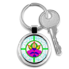 Pattern Template Stained Glass Key Chains (round)  by Nexatart