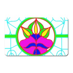 Pattern Template Stained Glass Magnet (rectangular) by Nexatart