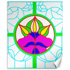 Pattern Template Stained Glass Canvas 16  X 20   by Nexatart