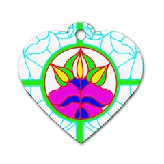 Pattern Template Stained Glass Dog Tag Heart (one Side) by Nexatart