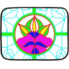 Pattern Template Stained Glass Double Sided Fleece Blanket (mini)  by Nexatart