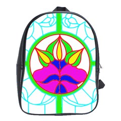 Pattern Template Stained Glass School Bags(large)  by Nexatart