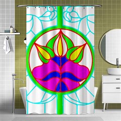 Pattern Template Stained Glass Shower Curtain 48  X 72  (small)  by Nexatart