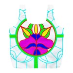 Pattern Template Stained Glass Full Print Recycle Bags (L)  Front