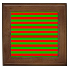 Pattern Lines Red Green Framed Tiles by Nexatart