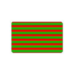 Pattern Lines Red Green Magnet (name Card) by Nexatart