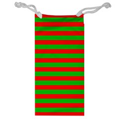 Pattern Lines Red Green Jewelry Bag by Nexatart