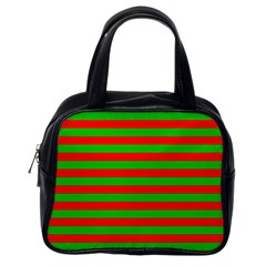 Pattern Lines Red Green Classic Handbags (one Side) by Nexatart