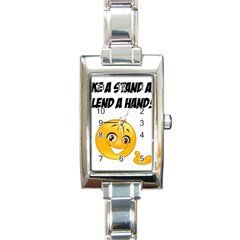 Take A Stand! Rectangle Italian Charm Watch by athenastemple