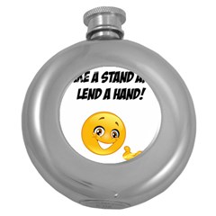 Take A Stand! Round Hip Flask (5 Oz) by athenastemple