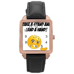 Take A Stand! Rose Gold Leather Watch  by athenastemple