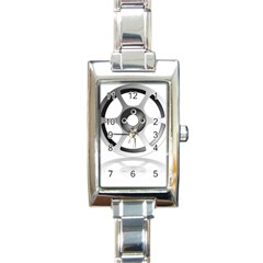 Car Wheel Chrome Rim Rectangle Italian Charm Watch by Nexatart