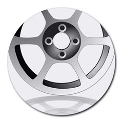 Car Wheel Chrome Rim Round Mousepads by Nexatart