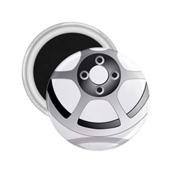 Car Wheel Chrome Rim 2 25  Magnets by Nexatart