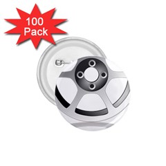 Car Wheel Chrome Rim 1 75  Buttons (100 Pack)  by Nexatart