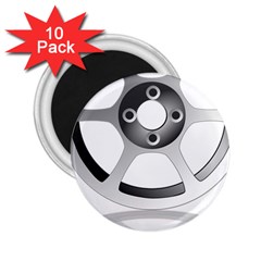 Car Wheel Chrome Rim 2 25  Magnets (10 Pack)  by Nexatart