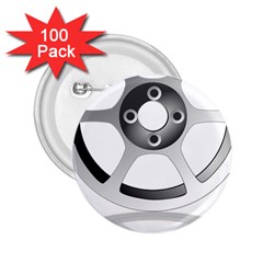 Car Wheel Chrome Rim 2 25  Buttons (100 Pack)  by Nexatart