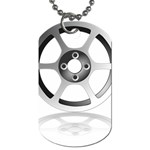 Car Wheel Chrome Rim Dog Tag (One Side) Front