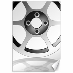 Car Wheel Chrome Rim Canvas 12  X 18   by Nexatart