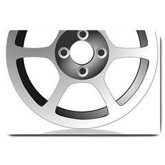 Car Wheel Chrome Rim Large Doormat  by Nexatart