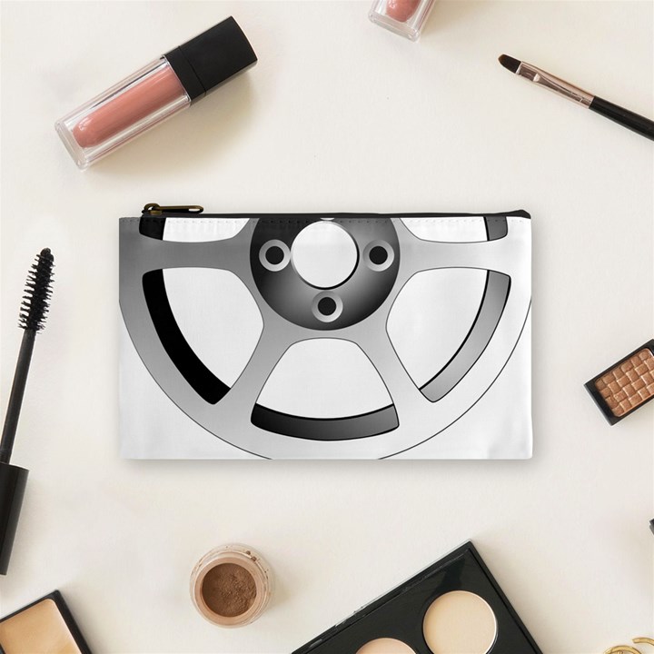 Car Wheel Chrome Rim Cosmetic Bag (Small) 