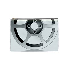 Car Wheel Chrome Rim Cosmetic Bag (medium)  by Nexatart